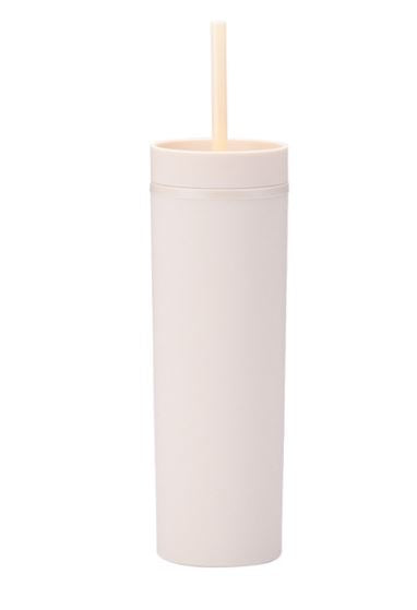 Double Insulated Slim Cold Cups with Straw